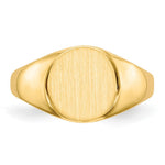 Load image into Gallery viewer, Solid Closed Back 9mm Round Signet Ring Custom Personalized with Free Engraving Available of Initials or Monogram in Solid 14K Yellow Gold
