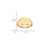 Load image into Gallery viewer, Solid Closed Back 9.8mm Round Signet Ring Custom Personalized with Free Engraving Available of Initials or Monogram in Solid 14K Yellow Gold
