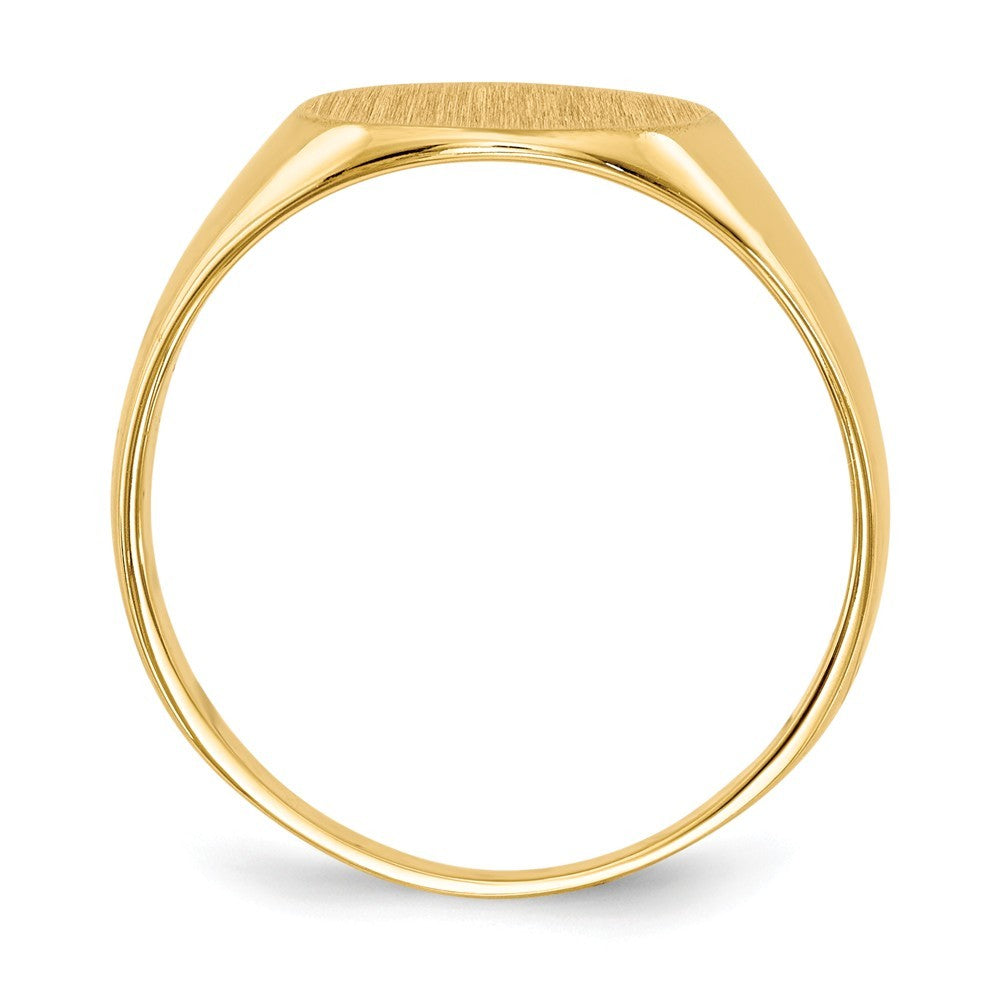 Solid Closed Back 9.8mm Round Signet Ring Custom Personalized with Free Engraving Available of Initials or Monogram in Solid 14K Yellow Gold