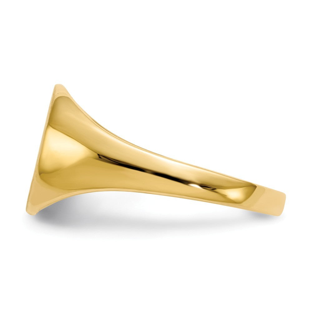 Solid Closed Back 9.8mm Round Signet Ring Custom Personalized with Free Engraving Available of Initials or Monogram in Solid 14K Yellow Gold