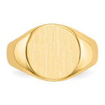 Load image into Gallery viewer, Solid Closed Back 11mm Round Signet Ring Custom Personalized with Free Engraving Available of Initials or Monogram in Solid 14K Yellow Gold
