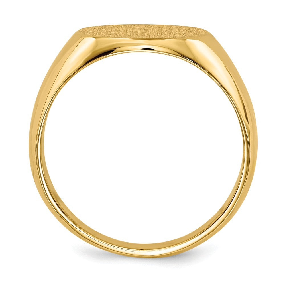 Mens Oval Signet Ring Custom Personalized with Free Engraving Available of Initials or Monogram in Solid 14K Yellow Gold