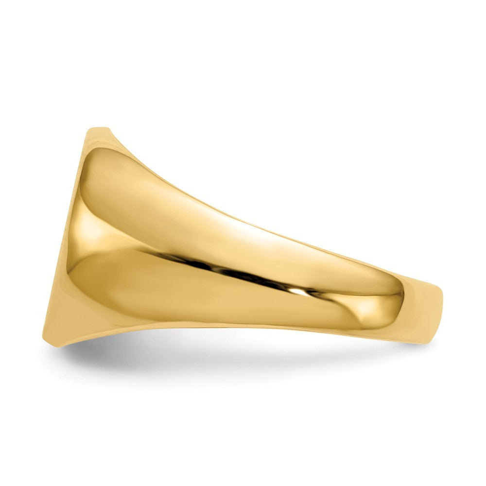 Mens Oval Signet Ring Custom Personalized with Free Engraving Available of Initials or Monogram in Solid 14K Yellow Gold