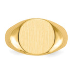 Load image into Gallery viewer, Mens Oval Signet Ring Custom Personalized with Free Engraving Available of Initials or Monogram in Solid 14K Yellow Gold
