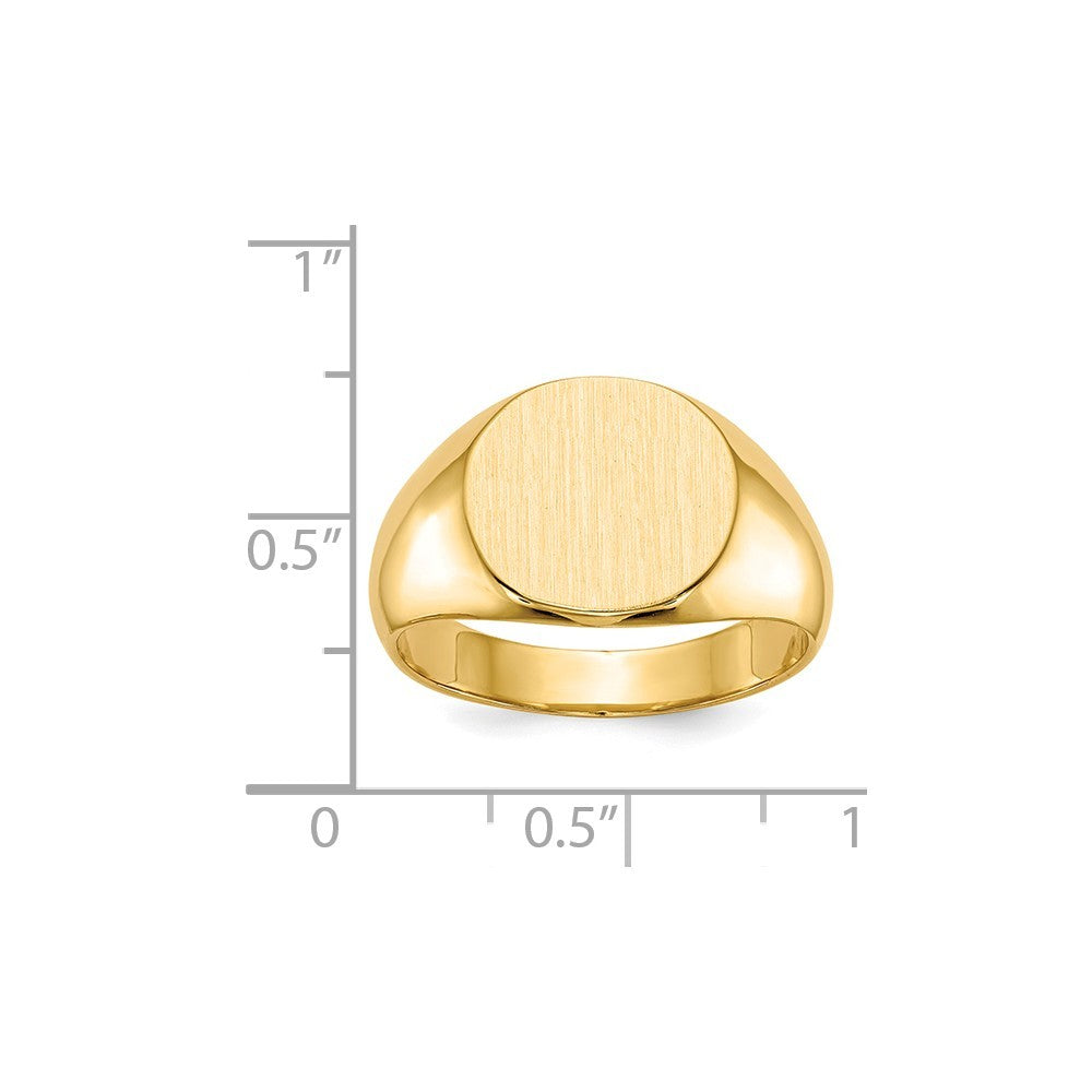 Mens Oval Signet Ring Custom Personalized with Free Engraving Available of Initials or Monogram in Solid 14K Yellow Gold
