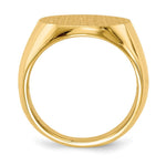 Load image into Gallery viewer, Solid Closed Back 15mm Round Signet Ring Custom Personalized with Free Engraving Available of Initials or Monogram in Solid 14K Yellow Gold
