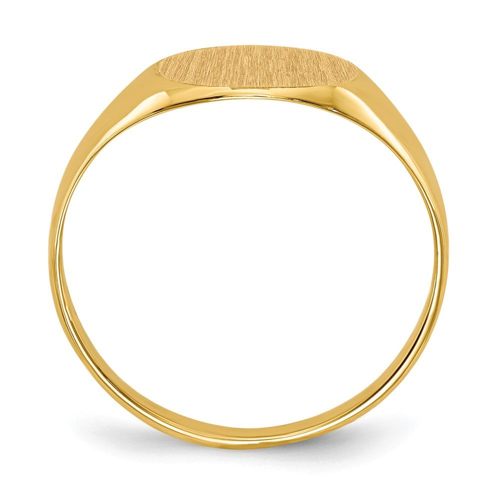 Open Back 8.5mm Round Signet Ring Custom Personalized with Free Engraving Available of Initials or Monogram in Solid 14K Yellow Gold