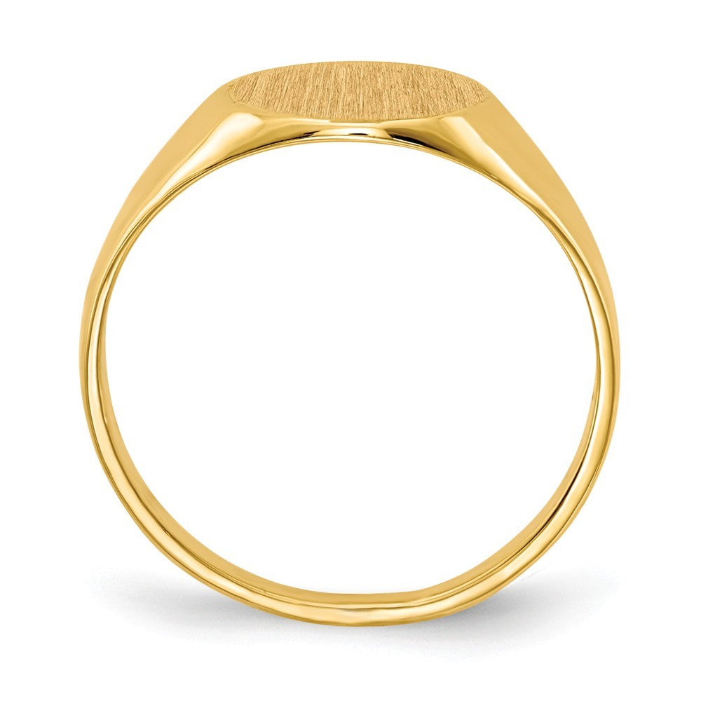 Open Back 9.8mm Round Signet Ring Custom Personalized with Free Engraving Available of Initials or Monogram in Solid 14K Yellow Gold