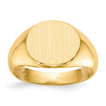 Load image into Gallery viewer, Mens Signet Ring Custom Personalized with Free Engraving Available of Initials or Monogram in Solid 14K Yellow Gold
