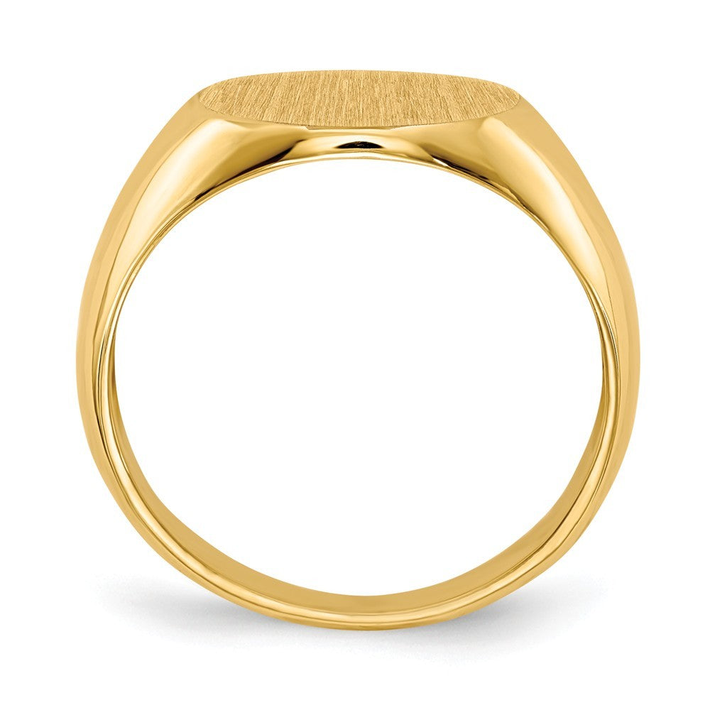 Mens Signet Ring Custom Personalized with Free Engraving Available of Initials or Monogram in Solid 14K Yellow Gold