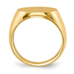 Load image into Gallery viewer, Open Back 15mm Round Signet Ring Custom Personalized with Free Engraving Available of Initials or Monogram in Solid 14K Yellow Gold
