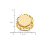 Load image into Gallery viewer, Open Back Open 14mm Round with Twist-spiral Edge Signet Ring Custom Personalized with Free Engraving Available of Initials or Monogram in Solid 14K Yellow Gold
