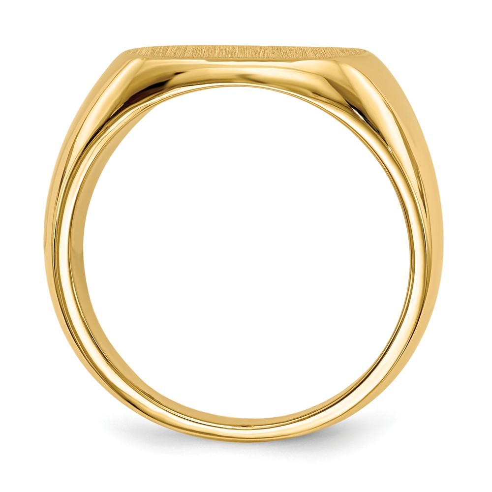 Solid Closed Back 15mm Square Top Signet Ring Custom Personalized with Free Engraving Available of Initials or Monogram in Solid 14K Yellow Gold