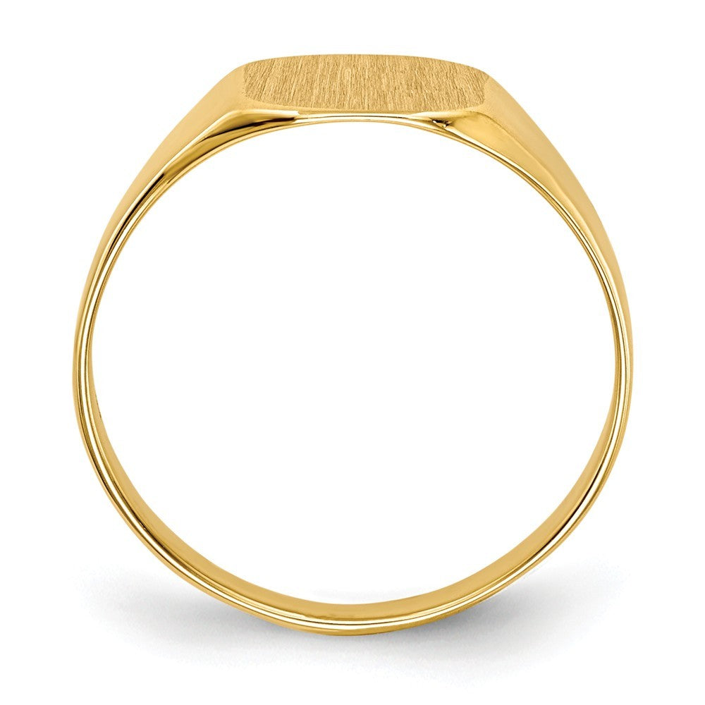 Solid Back Mens or Ladies Signet Ring Custom Personalized with Free Engraving Available of Initials in Solid 14K Yellow Gold