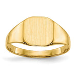 Load image into Gallery viewer, Solid Back Mens or Ladies Signet Ring Custom Personalized with Free Engraving Available of Initials in Solid 14K Yellow Gold
