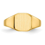 Load image into Gallery viewer, Solid Back Mens or Ladies Signet Ring Custom Personalized with Free Engraving Available of Initials in Solid 14K Yellow Gold
