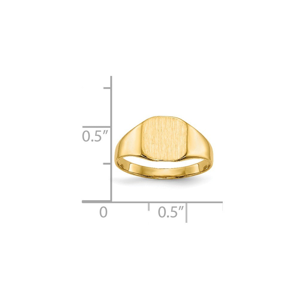 Solid Back Mens or Ladies Signet Ring Custom Personalized with Free Engraving Available of Initials in Solid 14K Yellow Gold
