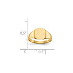 Load image into Gallery viewer, Solid Back Mens or Ladies Signet Ring Custom Personalized with Free Engraving Available of Initials in Solid 14K Yellow Gold

