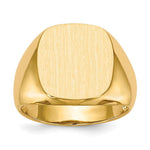 Load image into Gallery viewer, Mens Rounded-Square Solid Back Signet Ring with Free Engraving Available of Initials Monogram in Solid 14K Yellow Gold
