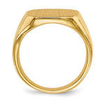 Load image into Gallery viewer, Mens Tapered Square Solid Back Signet Ring with Free Engraving Available of Initials Monogram in Solid 14K Yellow Gold
