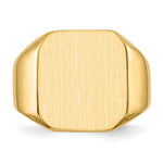 Load image into Gallery viewer, Mens Tapered Square Solid Back Signet Ring with Free Engraving Available of Initials Monogram in Solid 14K Yellow Gold
