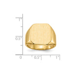 Load image into Gallery viewer, Mens Tapered Square Solid Back Signet Ring with Free Engraving Available of Initials Monogram in Solid 14K Yellow Gold
