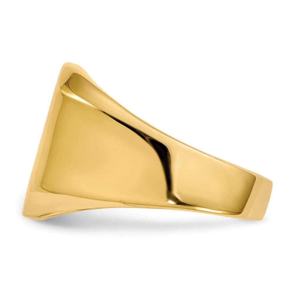 Mens Tapered Square Signet Ring Custom Personalized with Free Engraving Available of Initials or Monogram in Solid 14K Yellow Gold