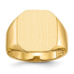 Load image into Gallery viewer, Mens Tapered Square Signet Ring Custom Personalized with Free Engraving Available of Initials or Monogram in Solid 14K Yellow Gold
