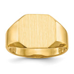 Load image into Gallery viewer, Open Back Mens Signet Ring Custom Personalized with Free Engraving Available of Initials or Monogram in Solid 14K Yellow Gold
