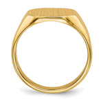 Load image into Gallery viewer, Solid Closed Back Mens Signet Ring Custom Personalized with Free Engraving Available of Initials or Monogram in Solid 14K Yellow Gold
