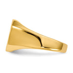 Load image into Gallery viewer, Solid Closed Back Mens Signet Ring Custom Personalized with Free Engraving Available of Initials or Monogram in Solid 14K Yellow Gold
