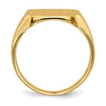 Load image into Gallery viewer, Solid Closed Back Mens Signet Ring Custom Personalized with Free Engraving Available of Initials or Monogram in Solid 14K Yellow Gold
