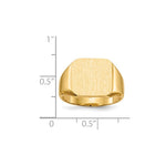 Load image into Gallery viewer, Solid Closed Back Mens Signet Ring Custom Personalized with Free Engraving Available of Initials or Monogram in Solid 14K Yellow Gold
