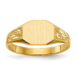 Load image into Gallery viewer, Solid Back Mens or Ladies Signet Ring Custom Personalized with Free Engraving Available of Initials or Monogram in Solid 14K Yellow Gold

