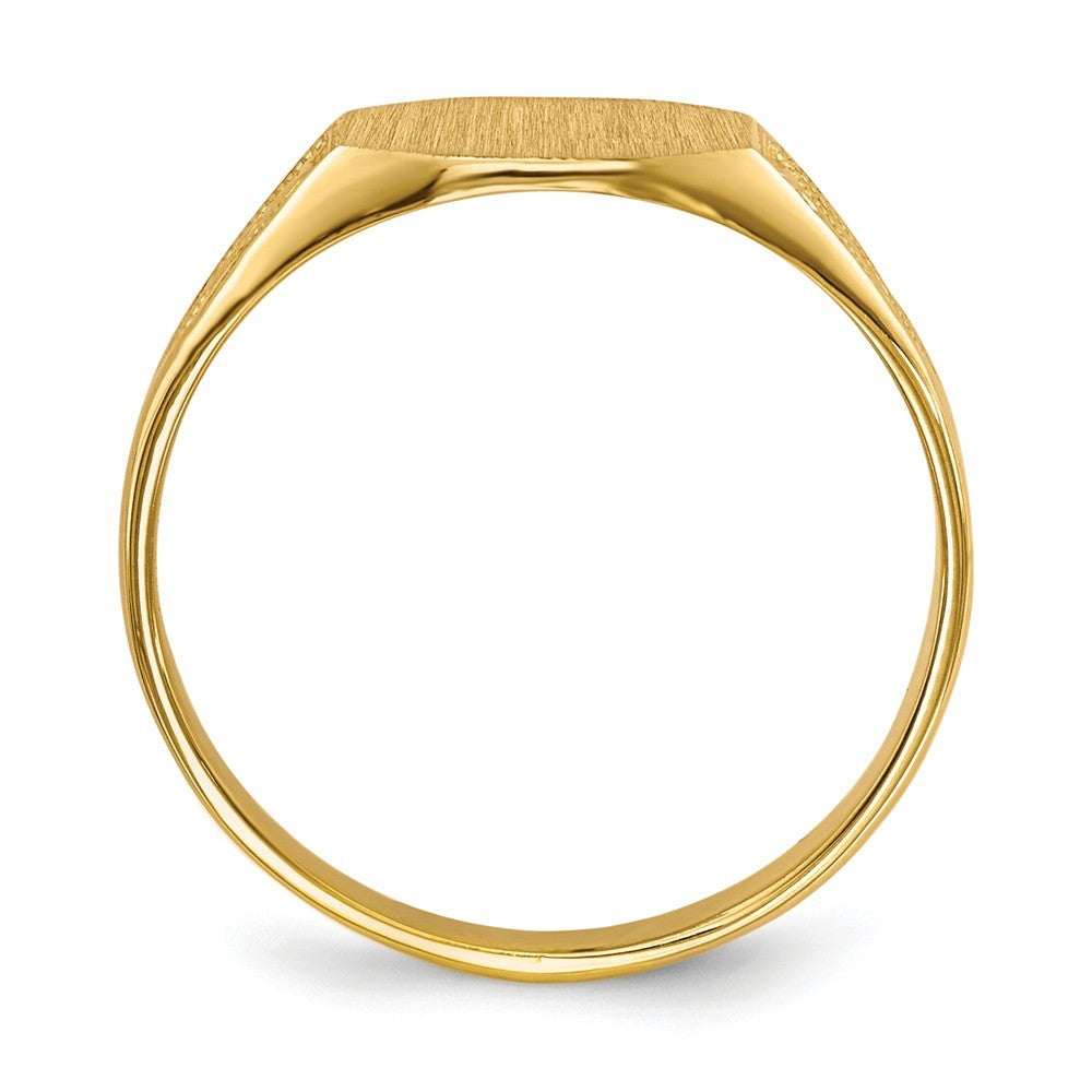 Solid Back Mens or Ladies Signet Ring Custom Personalized with Free Engraving Available of Initials or Monogram in Solid 14K Yellow Gold