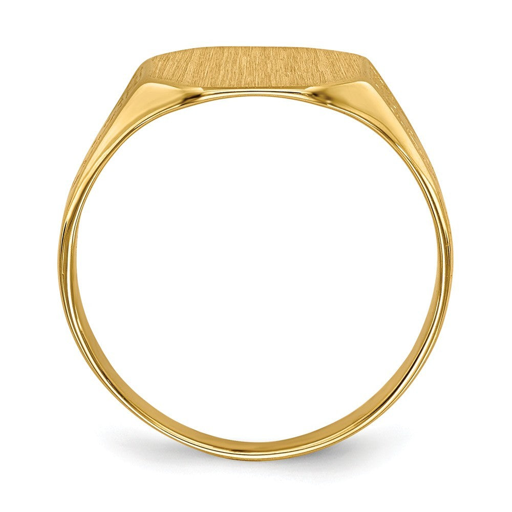 Solid Back Mens or Ladies Signet Ring Custom Personalized with Free Engraving Available of Initials or Monogram in Solid 14K Yellow Gold