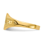 Load image into Gallery viewer, Solid Back Mens or Ladies Signet Ring Custom Personalized with Free Engraving Available of Initials or Monogram in Solid 14K Yellow Gold
