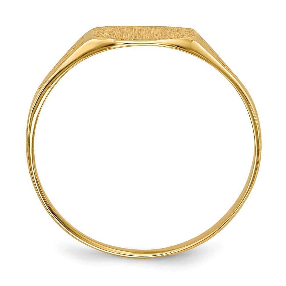 Open Back Mens or Ladies Signet Ring Custom Personalized with Free Engraving Available of Initials in Solid 14K Yellow Gold