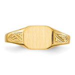 Load image into Gallery viewer, Open Back Mens or Ladies Signet Ring Custom Personalized with Free Engraving Available of Initials in Solid 14K Yellow Gold
