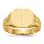 Load image into Gallery viewer, Open Back Mens or Ladies Signet Ring Custom Personalized with Free Engraving Available of Initials or Monogram in Solid 14K Yellow Gold
