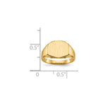 Load image into Gallery viewer, Open Back Womens Mens 10x12mm Top Signet Ring Custom Personalized with Free Engraving Available of Initials or Monogram in Solid 14K Yellow Gold

