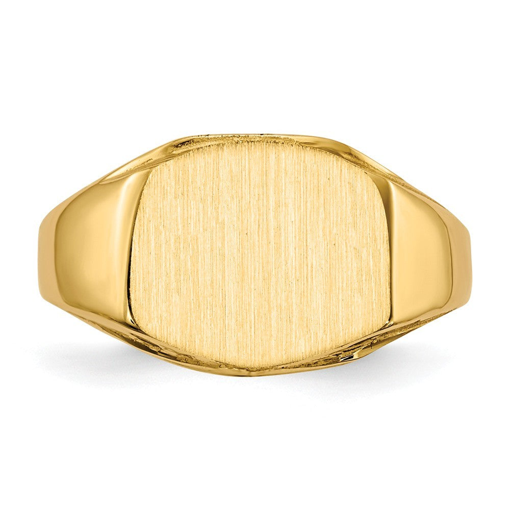 Solid Closed Back Mens or Ladies Signet Ring Custom Personalized with Free Engraving Available of Initials or Monogram in Solid 14K Yellow Gold