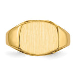 Load image into Gallery viewer, Solid Closed Back Mens or Ladies Signet Ring Custom Personalized with Free Engraving Available of Initials or Monogram in Solid 14K Yellow Gold
