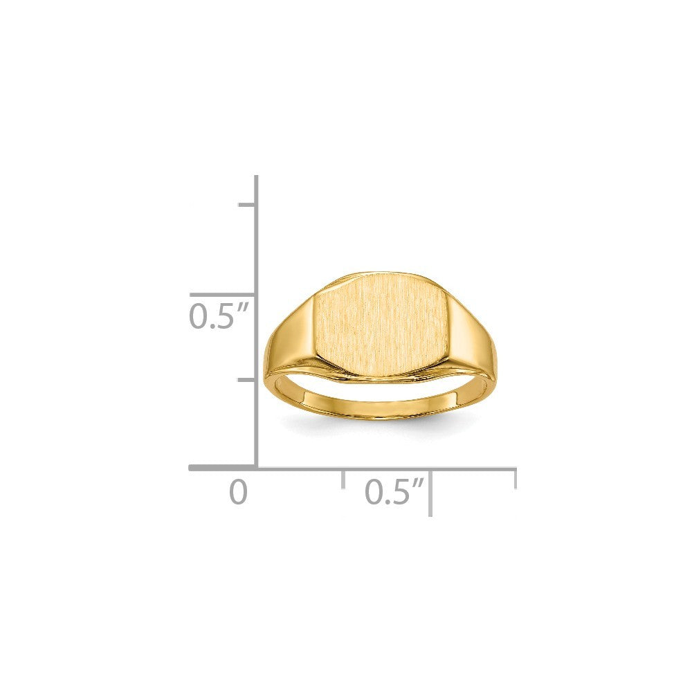 Solid Closed Back Mens or Ladies Signet Ring Custom Personalized with Free Engraving Available of Initials or Monogram in Solid 14K Yellow Gold