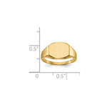 Load image into Gallery viewer, Solid Closed Back Mens or Ladies Signet Ring Custom Personalized with Free Engraving Available of Initials or Monogram in Solid 14K Yellow Gold
