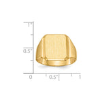 Load image into Gallery viewer, Solid Closed Back Mens Beveled Square Top Signet Ring Custom Personalized with Free Engraving Available of Initials or Monogram in Solid 14K Yellow Gold
