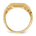 Load image into Gallery viewer, Open Back Mens Nugget Sides Square Top Signet Ring Custom Personalized with Free Engraving Available of Initials or Monogram in Solid 14K Yellow Gold
