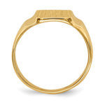 Load image into Gallery viewer, Solid Closed Back Womens Mens 9.5mm Square Top Signet Ring Custom Personalized with Free Engraving Available of Initials or Monogram in Solid 14K Yellow Gold
