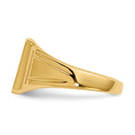 Load image into Gallery viewer, Solid Closed Back Womens Mens 9.5mm Square Top Signet Ring Custom Personalized with Free Engraving Available of Initials or Monogram in Solid 14K Yellow Gold
