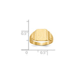Load image into Gallery viewer, Solid Closed Back Womens Mens 9.5mm Square Top Signet Ring Custom Personalized with Free Engraving Available of Initials or Monogram in Solid 14K Yellow Gold
